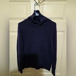 Navy Cowl Neck Sweater